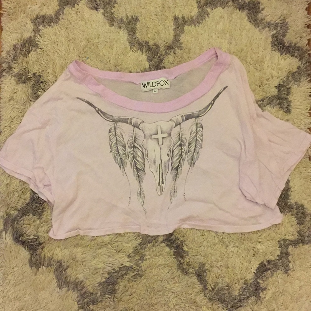 Wildfox cropped Skull tee M